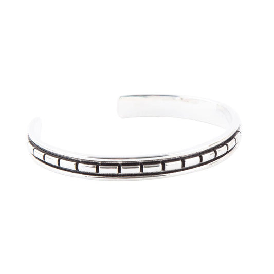 Bracciale geometrico a polsino in argento sterling completo
