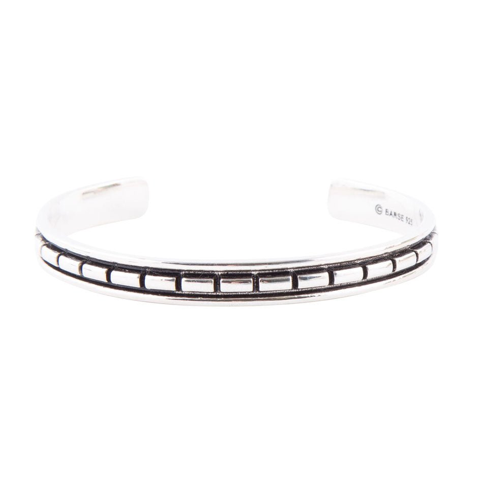 Bracciale geometrico a polsino in argento sterling completo
