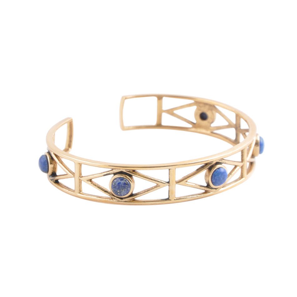 Geometrisk mansjettarmbånd - Lapis