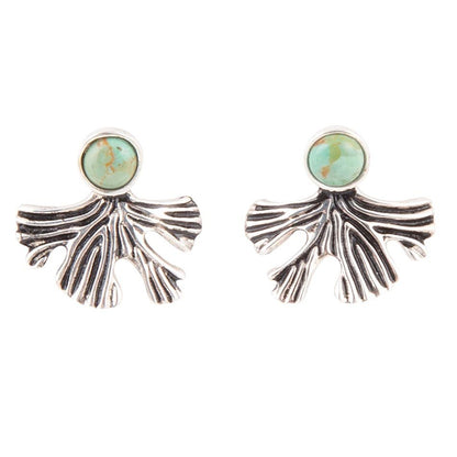 Orecchini a perno in argento sterling e turchese blu Ginko