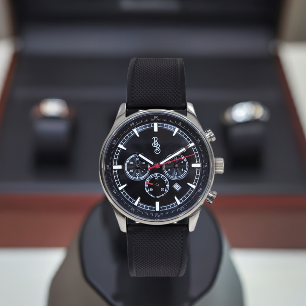 Czarny sportowy chronograf