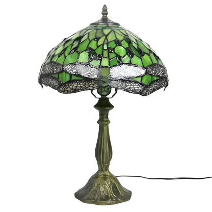 Grön Tiffany-lampa med trollslända