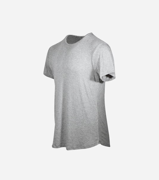T-shirt en bambou à ourlet courbé Swift - Gris chiné