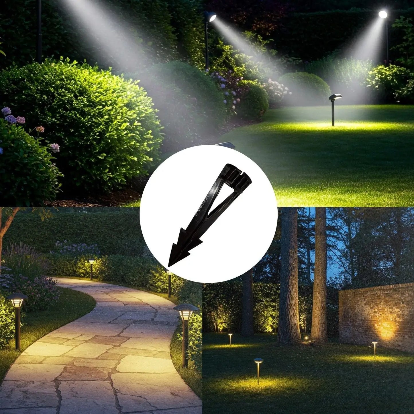 Markspett för 12V-armaturer - Spettfäste med 1/2" NPT-gänga - Förpackning (2)