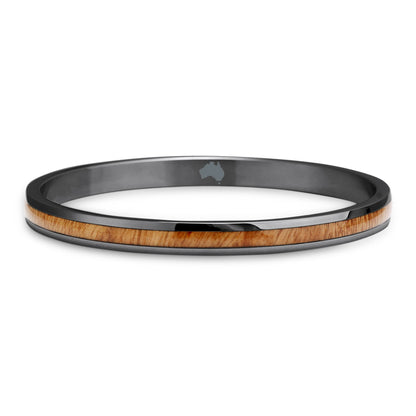 Armband i gummiburl - Gunmetal