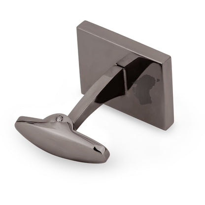 Tuggummiburl rektangulära manschettknappar - Gunmetal