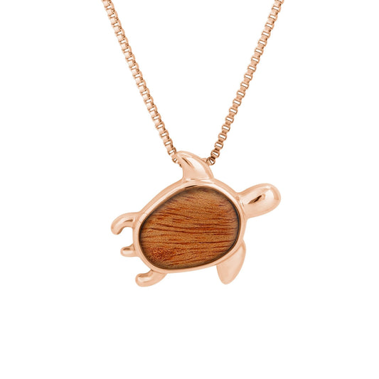 Sköldpadds halsband i gum burl - roséguld
