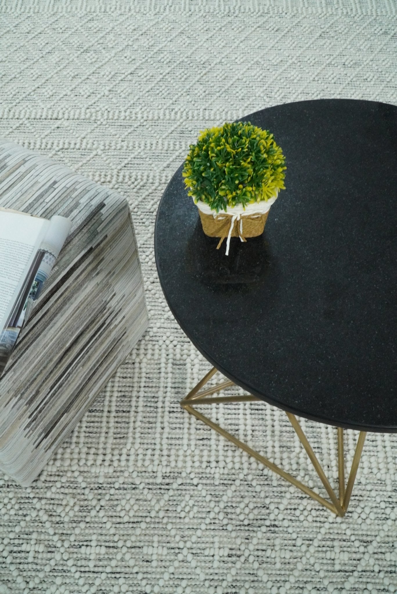 Flatwoven Dhurrie Woolen Chunky and Soft White Wool Area Rug, Living Room and Kids Rug | CAL1