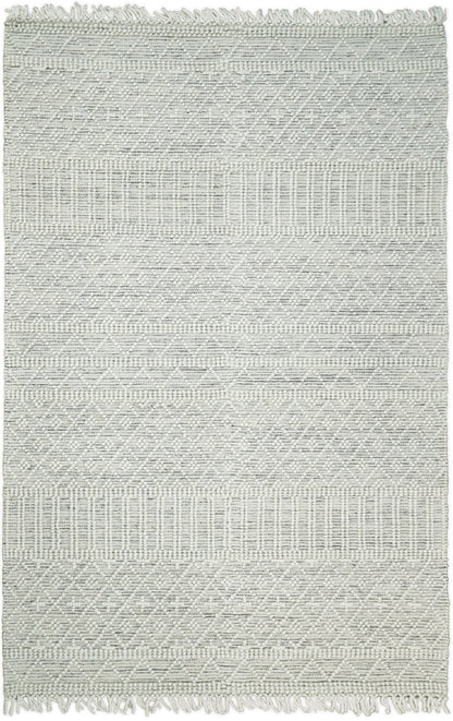 Flatwoven Dhurrie Woolen Chunky and Soft White Wool Area Rug, Living Room and Kids Rug | CAL1