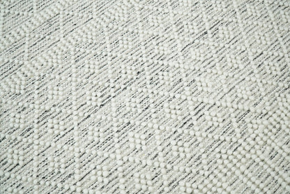 Flatwoven Dhurrie Woolen Chunky and Soft White Wool Area Rug, Living Room and Kids Rug | CAL1