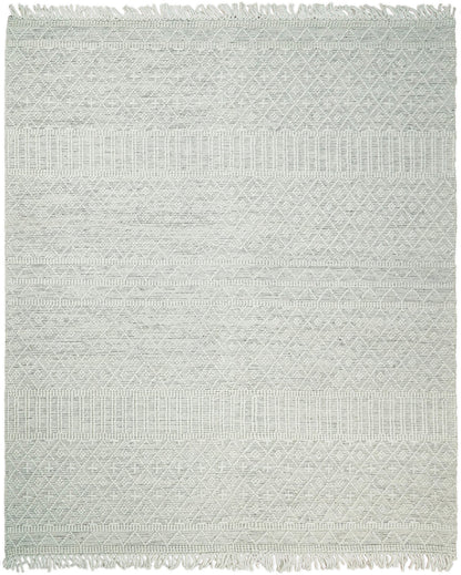 Flatwoven Dhurrie Woolen Chunky and Soft White Wool Area Rug, Living Room and Kids Rug | CAL1
