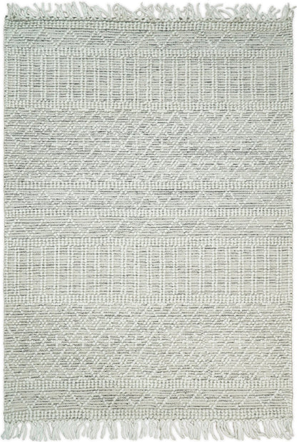 Flatwoven Dhurrie Woolen Chunky and Soft White Wool Area Rug, Living Room and Kids Rug | CAL1