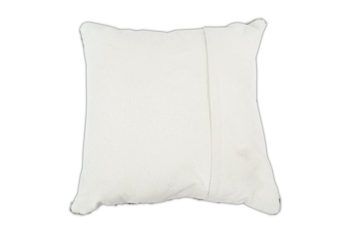 Hand Woven Boho Tribal Accent Mustard and Blue Jute and Wool Pillow, Cushion | PL13