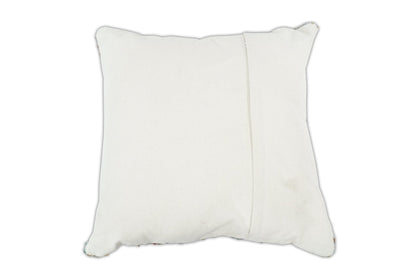 Hand Woven Boho Tribal Accent Mustard and Blue Jute and Wool Pillow, Cushion | PL13