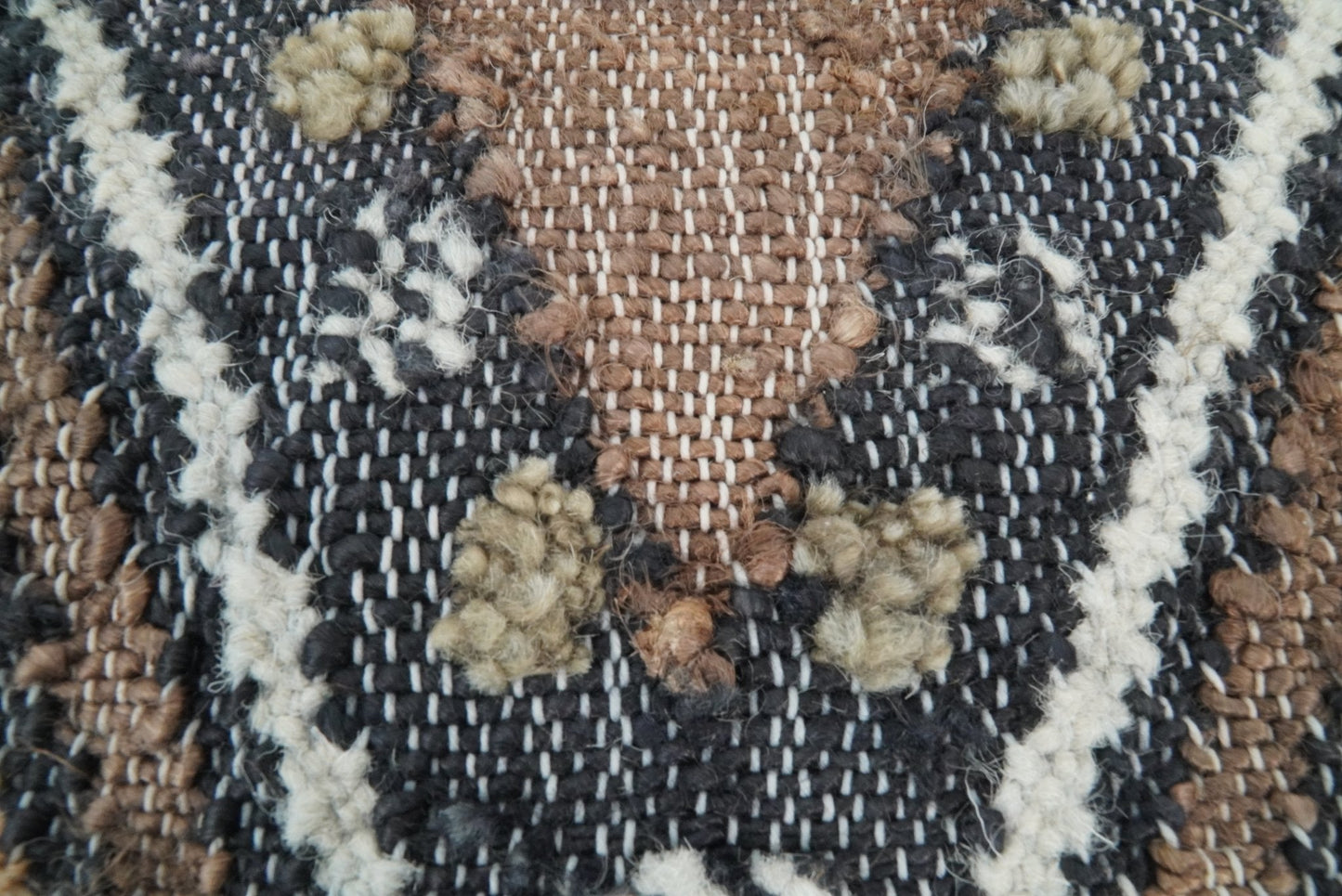 Hand woven Jute and Wool Tribal Accent Pillow, Cushion | PL14