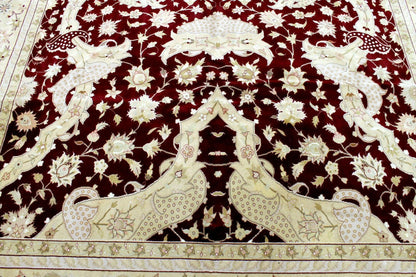 Hand-Knotted Pak-Ziegler Wool Rug – 8'7" x 11'7" – Traditional Design, Warm Earth Tones