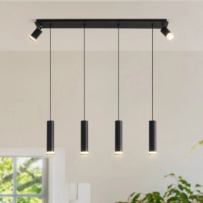 Lampada a sospensione per isola cucina moderna con faretti regolabili in alluminio