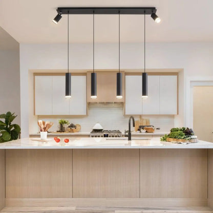 Lampada a sospensione per isola cucina moderna con faretti regolabili in alluminio