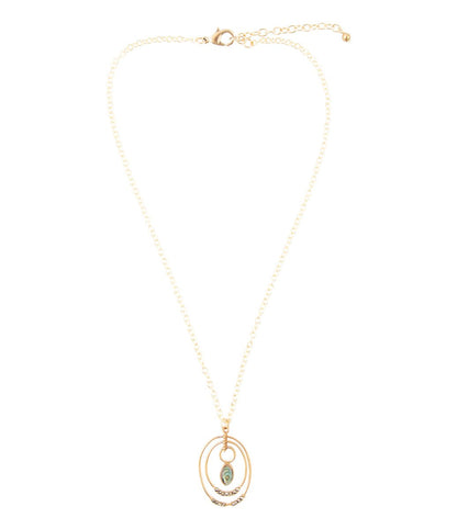 Henley Blauwe Abalone Gouden Hanger Ketting