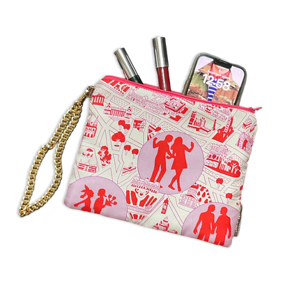 Nouveaux Amoureux de Paris Vintage Scarf Wristlet Bag