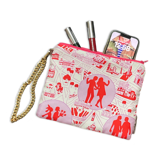 Nouveaux Amoureux de Paris Vintage Scarf Wristlet Bag