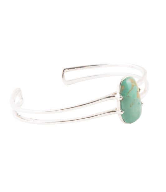 Bracciale rigido di alta classe in turchese e argento sterling