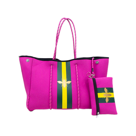 Aniella Neoprenväska - Fuchsia med Guldbi