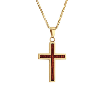 Jarrah Kors Halsband - Gult Guld