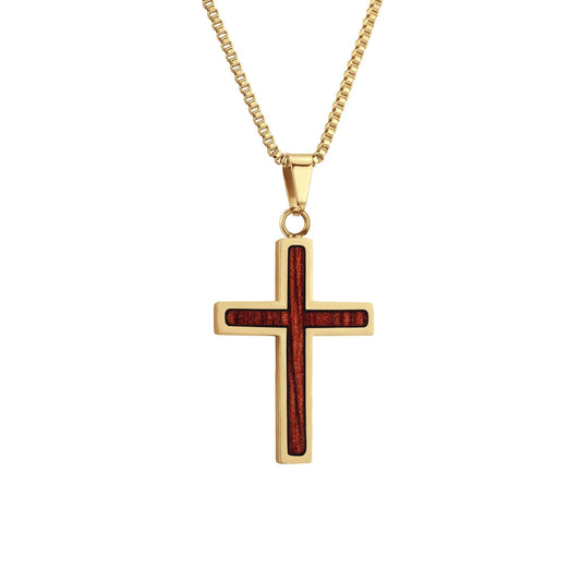 Jarrah Kors Halsband - Gult Guld