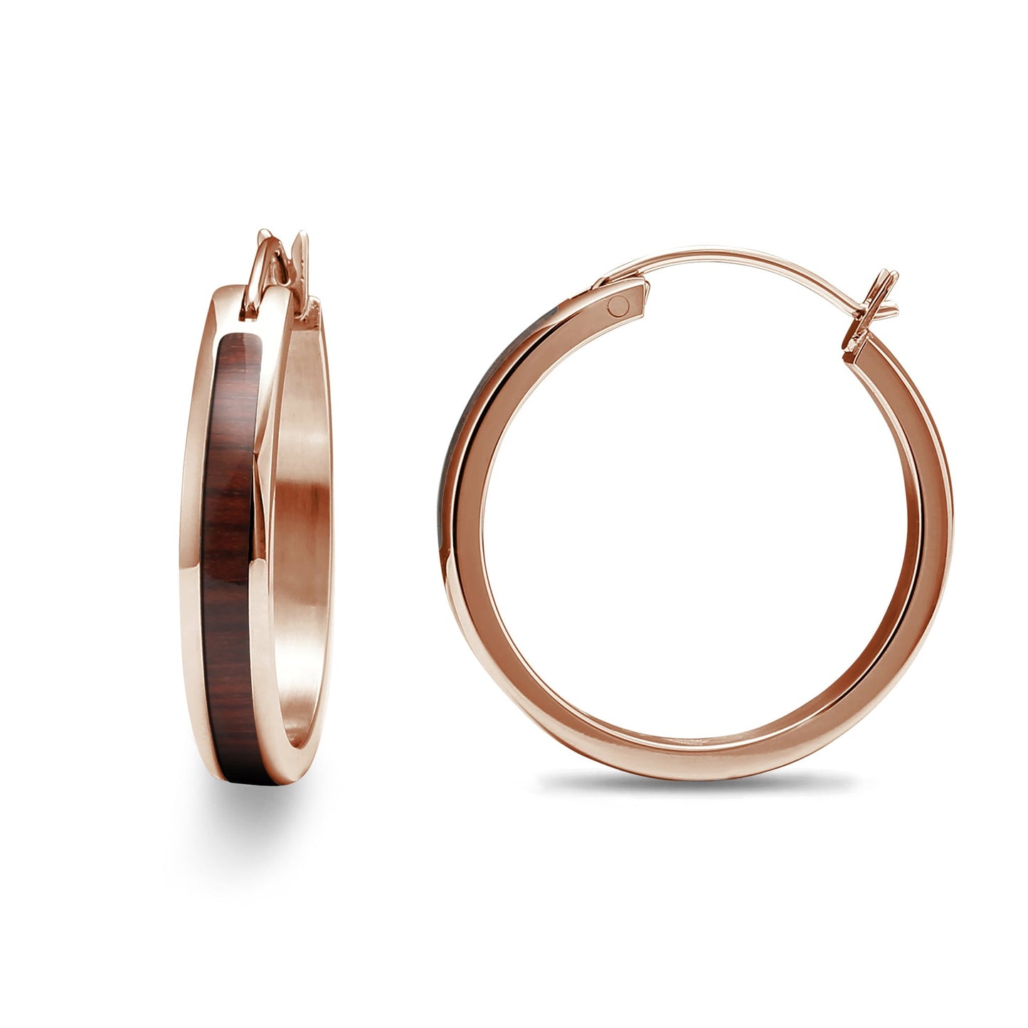 Jarrah øreringer med ring - roségull