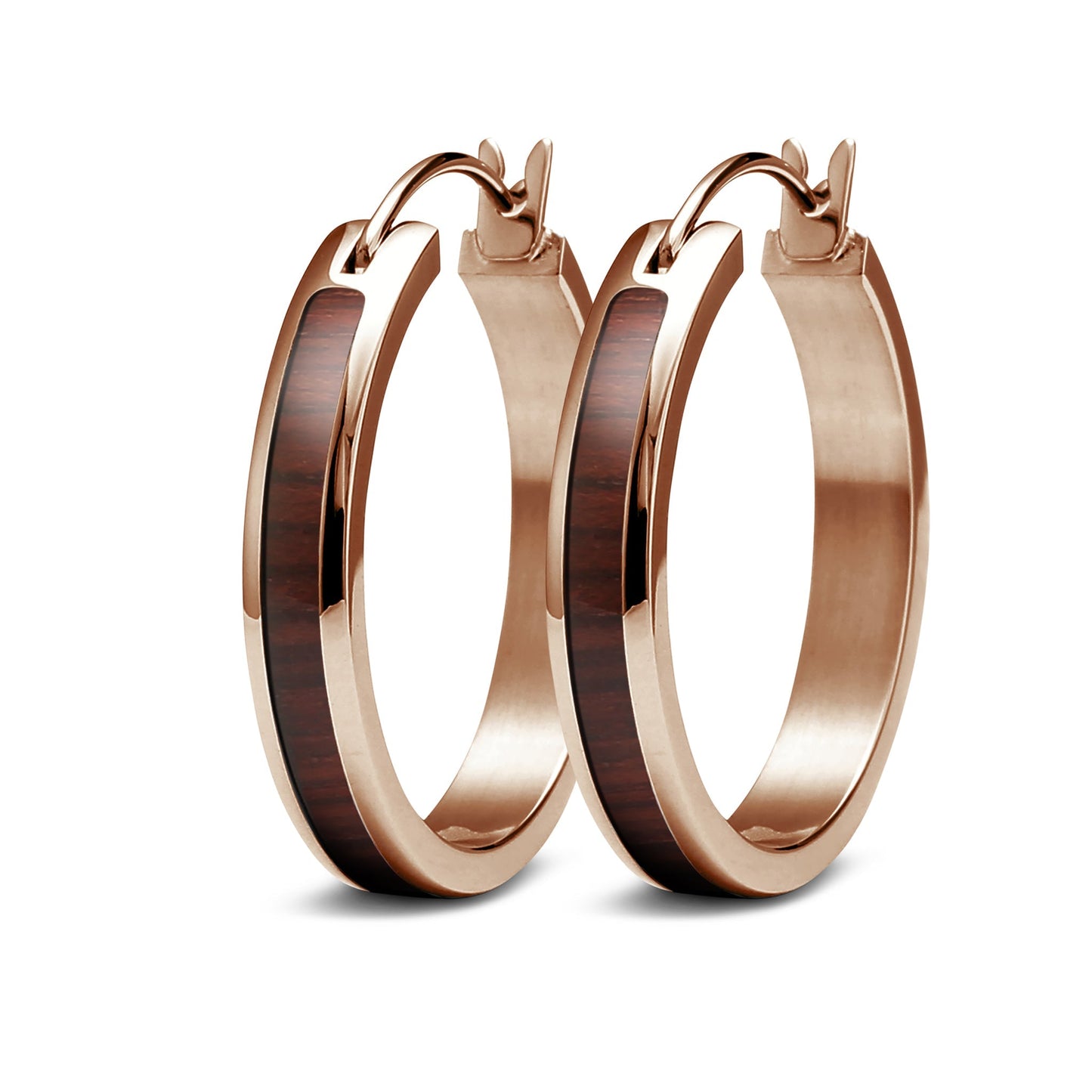 Jarrah øreringer med ring - roségull