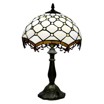 Juvel Romersk Tiffany Lampa Antik | Glas Bordsskiva