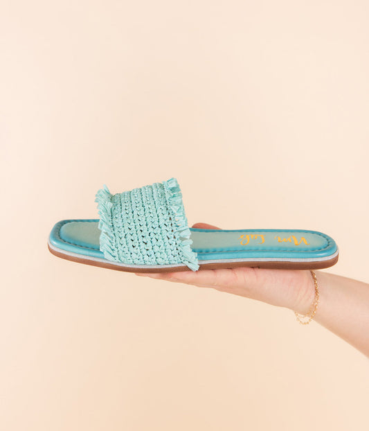 Sandały plecione Juana w kolorze aqua blue