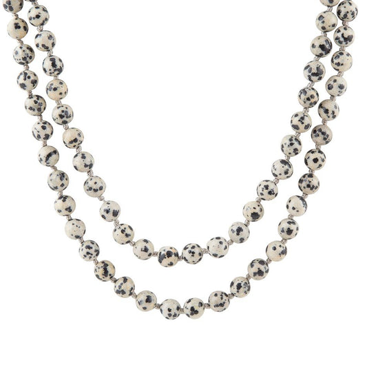Collana con nodo in diaspro dalmata