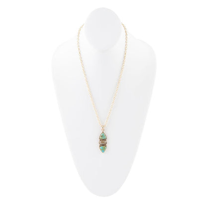 Labradorit- und Türkis-Anhänger-Halskette