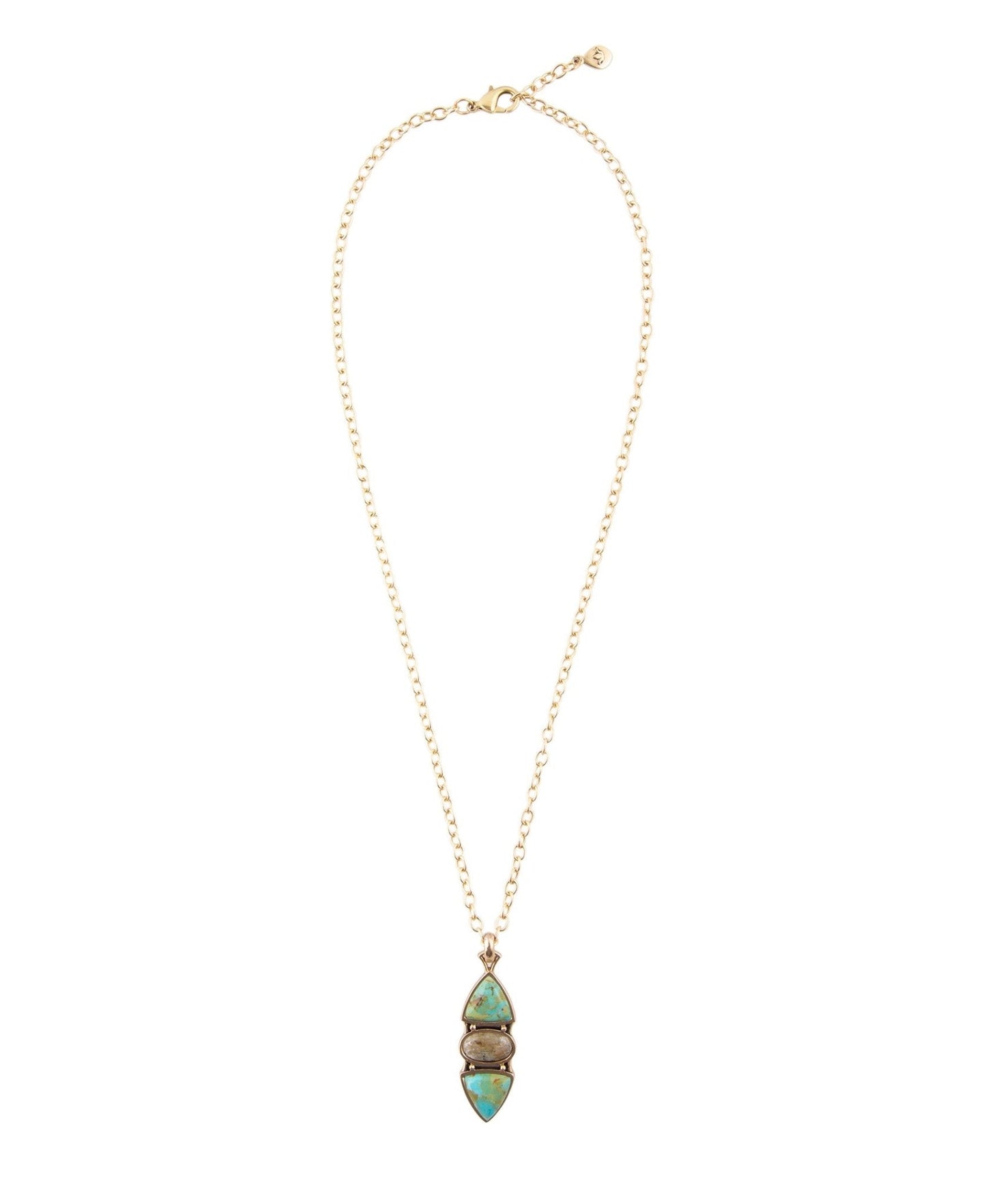 Labradorit- und Türkis-Anhänger-Halskette