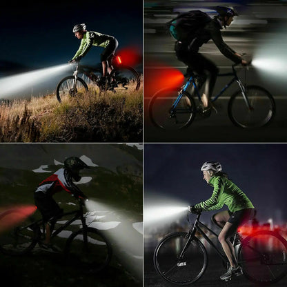 Set di luci LED per bici con fanale anteriore e posteriore ricaricabili via USB