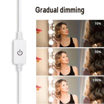 LED-spegelbelysning med USB-tryckknapp för sminkbord och toalettbord
