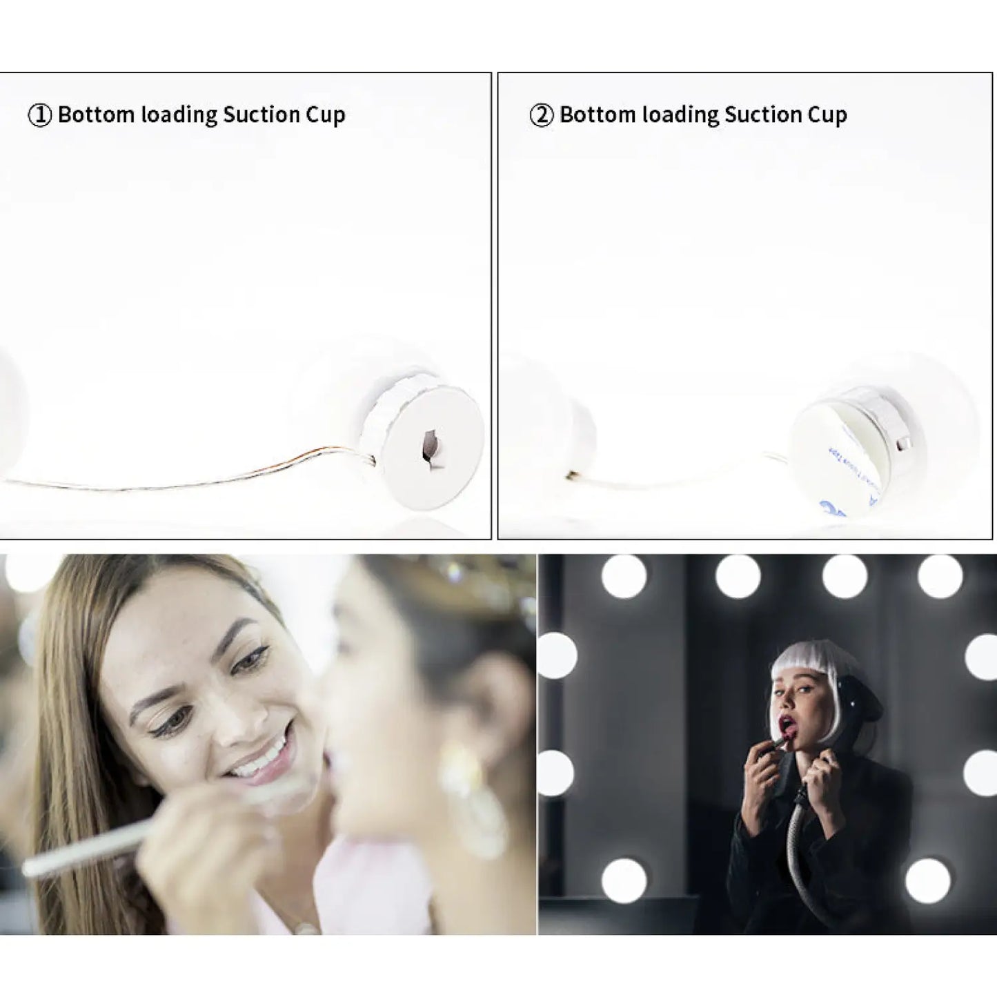 LED-spegelbelysning med USB-tryckknapp för sminkbord och toalettbord