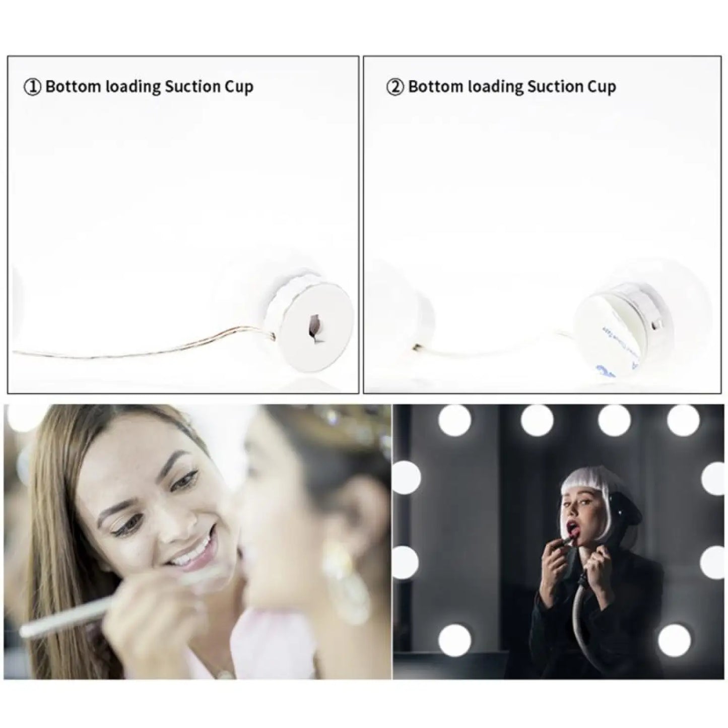 LED-spegelbelysning med USB-tryckknapp för sminkbord och toalettbord