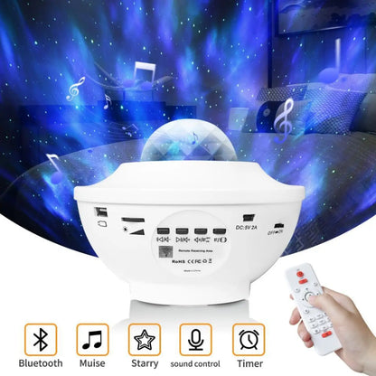 LED Star Projector Night Light with USB Control and Music Player