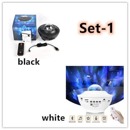 LED Star Projector Night Light with USB Control and Music Player