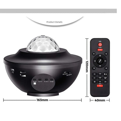 LED Star Projector Night Light with USB Control and Music Player