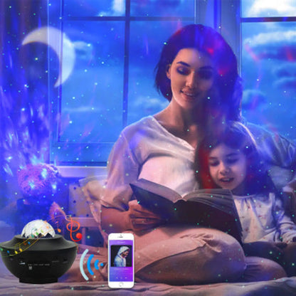 LED Star Projector Night Light with USB Control and Music Player