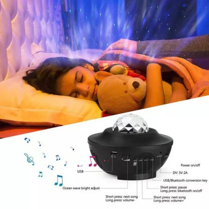 LED Star Projector Night Light with USB Control and Music Player