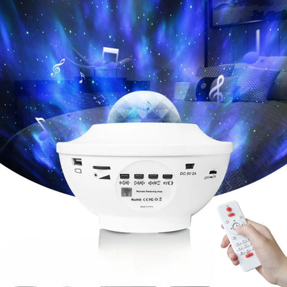 LED Star Projector Night Light with USB Control and Music Player