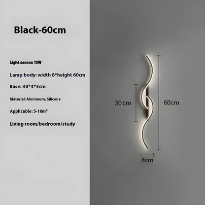 LED vägglampa - modern minimalistisk stripbelysning för sovrum och vardagsrum