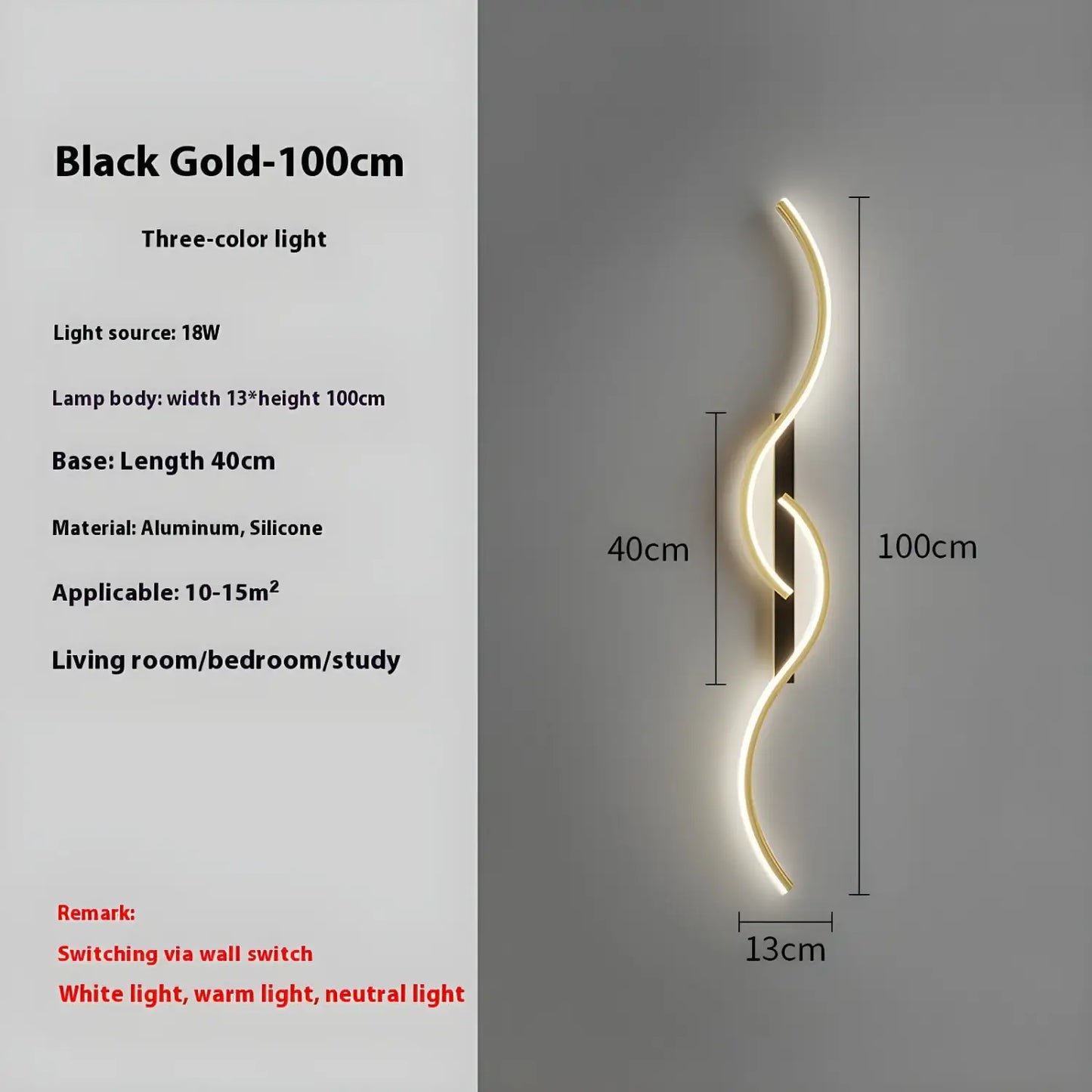 LED vägglampa - modern minimalistisk stripbelysning för sovrum och vardagsrum