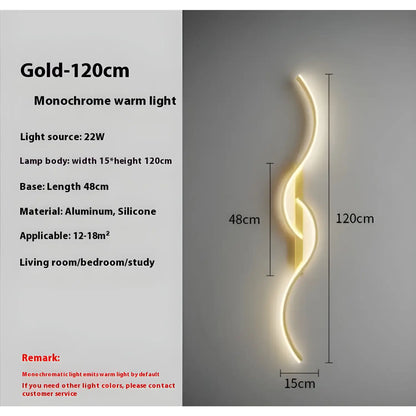 LED vägglampa - modern minimalistisk stripbelysning för sovrum och vardagsrum