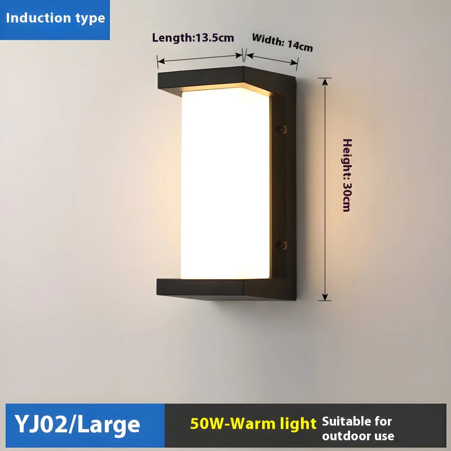 LED-vägglampa med PIR-rörelsesensor och vattentät